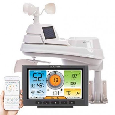 Acurite Pro 5-in-1 Color Weather Station with PC Connect, Wind and Rain, 01036